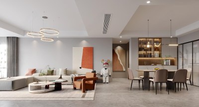 现代简约客餐厅3D模型下载